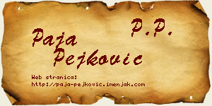 Paja Pejković vizit kartica